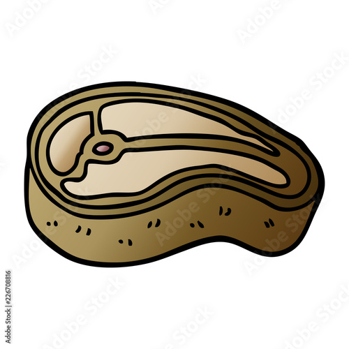 cartoon doodle well cooked meat