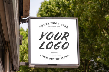 Store brand sign mockup