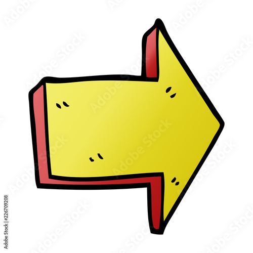 cartoon doodle directing arrow