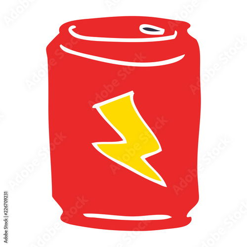 cartoon doodle of a can of energy drink