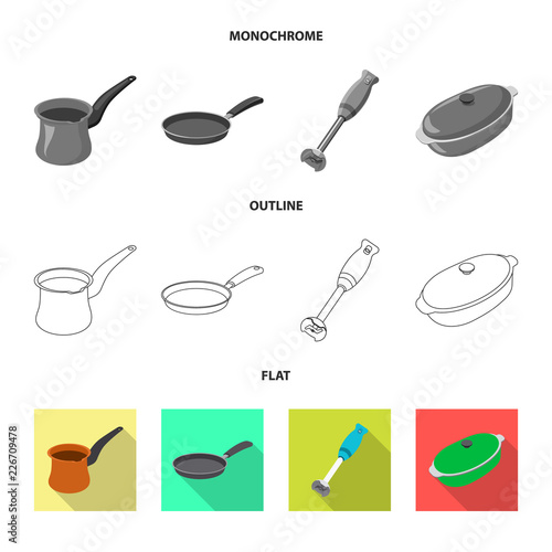 Isolated object of kitchen and cook sign. Set of kitchen and appliance vector icon for stock.