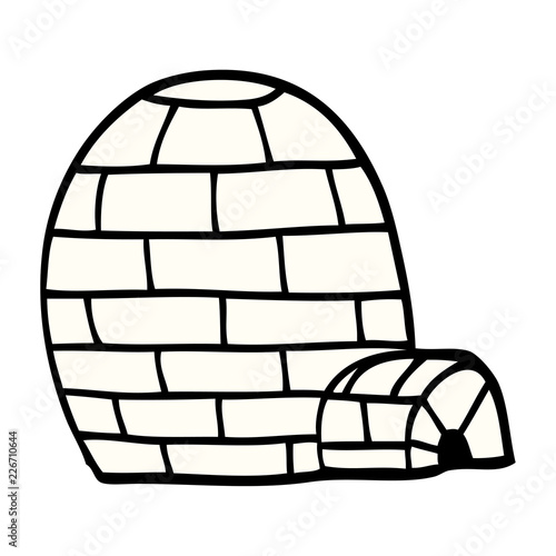 cartoon doodle ice igloo
