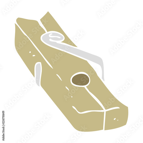 flat color illustration of a cartoon wood peg