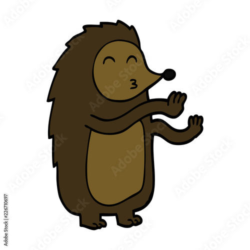 cartoon doodle dancing hedgehog
