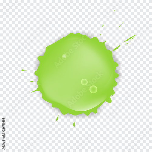Green Splattered slime isolated on transparent background. Vector illustration.