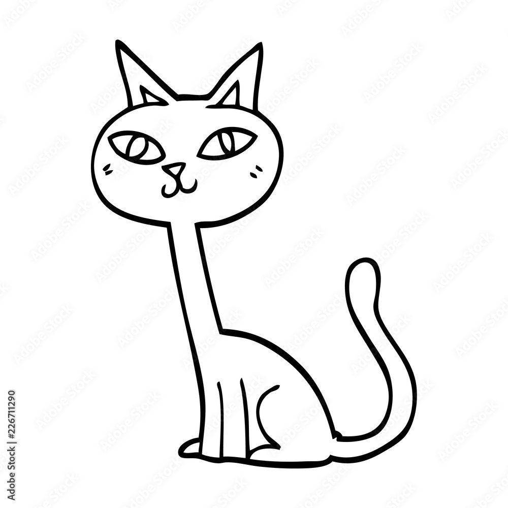 line drawing cartoon cat line drawing cartoon cat