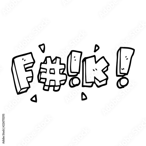 line drawing cartoon swear word