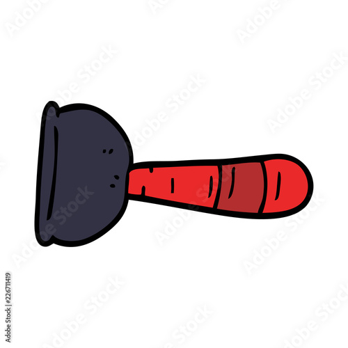 cartoon doodle toilet plunger