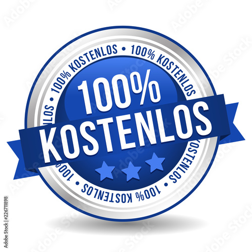 Siegel Button Banner - 100% kostenlos - in blau und silber