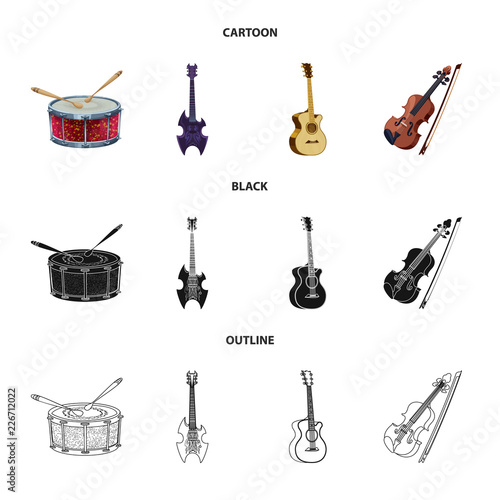 Isolated object of music and tune logo. Collection of music and tool stock vector illustration.