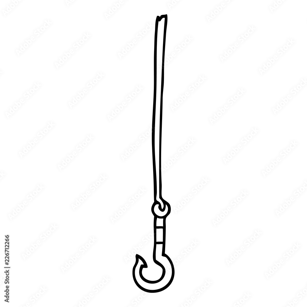 line drawing cartoon hook Stock Vector