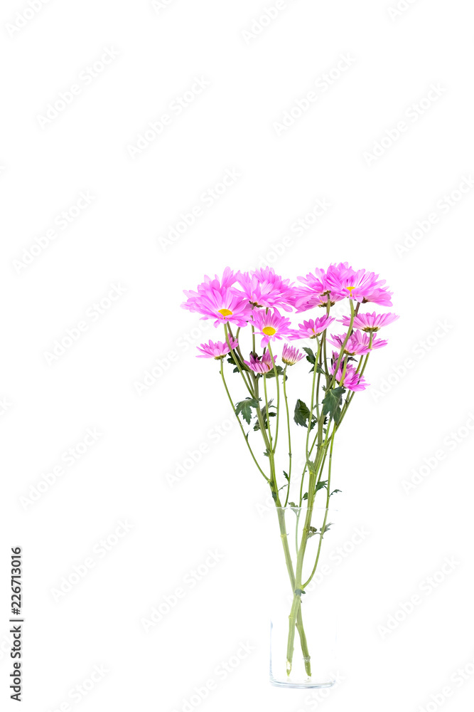 Naklejka premium Colorful flowers on white background,