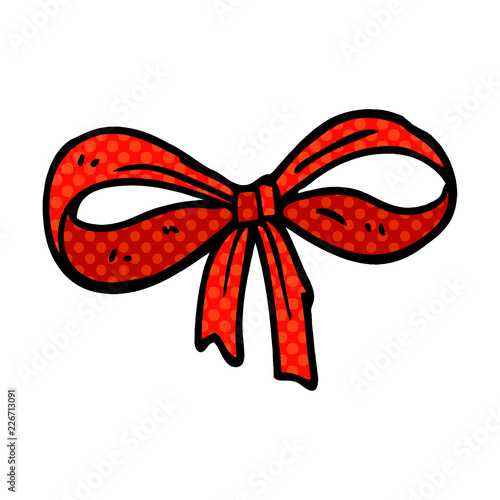 cartoon doodle tied bow