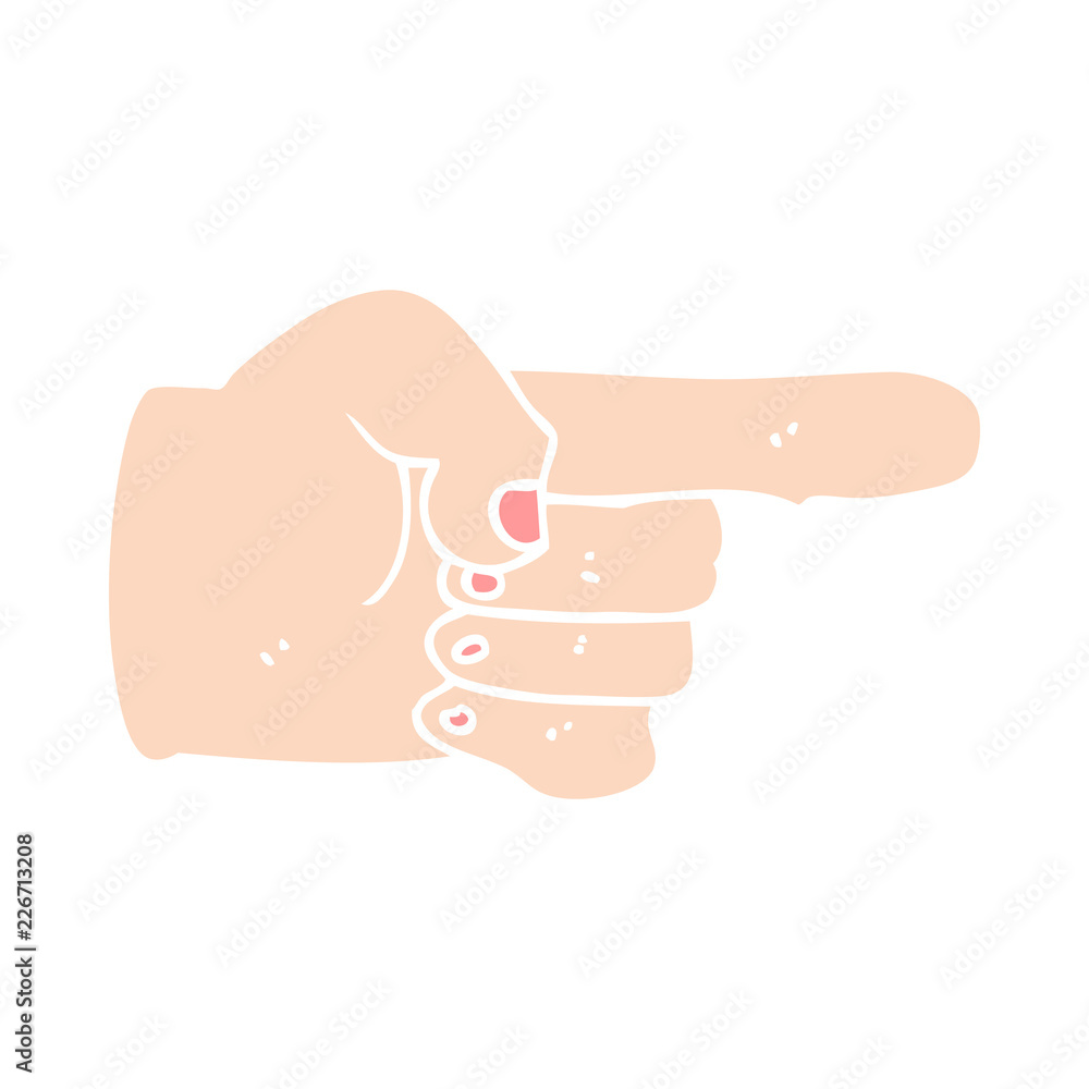 flat color style cartoon pointing hand flat color style cartoon pointing hand