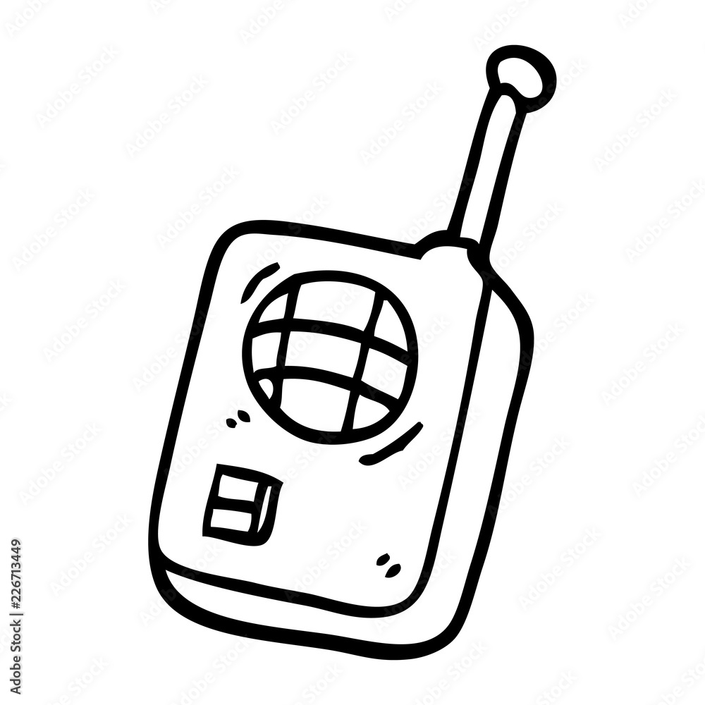 line drawing cartoon walkie talkie Stock Vector | Adobe Stock