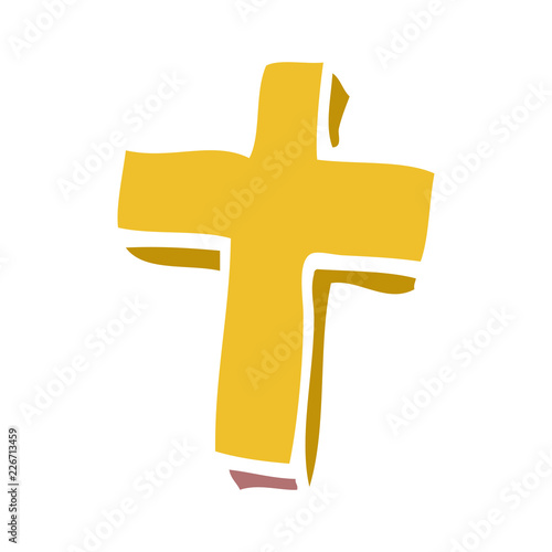 cartoon doodle gold cross