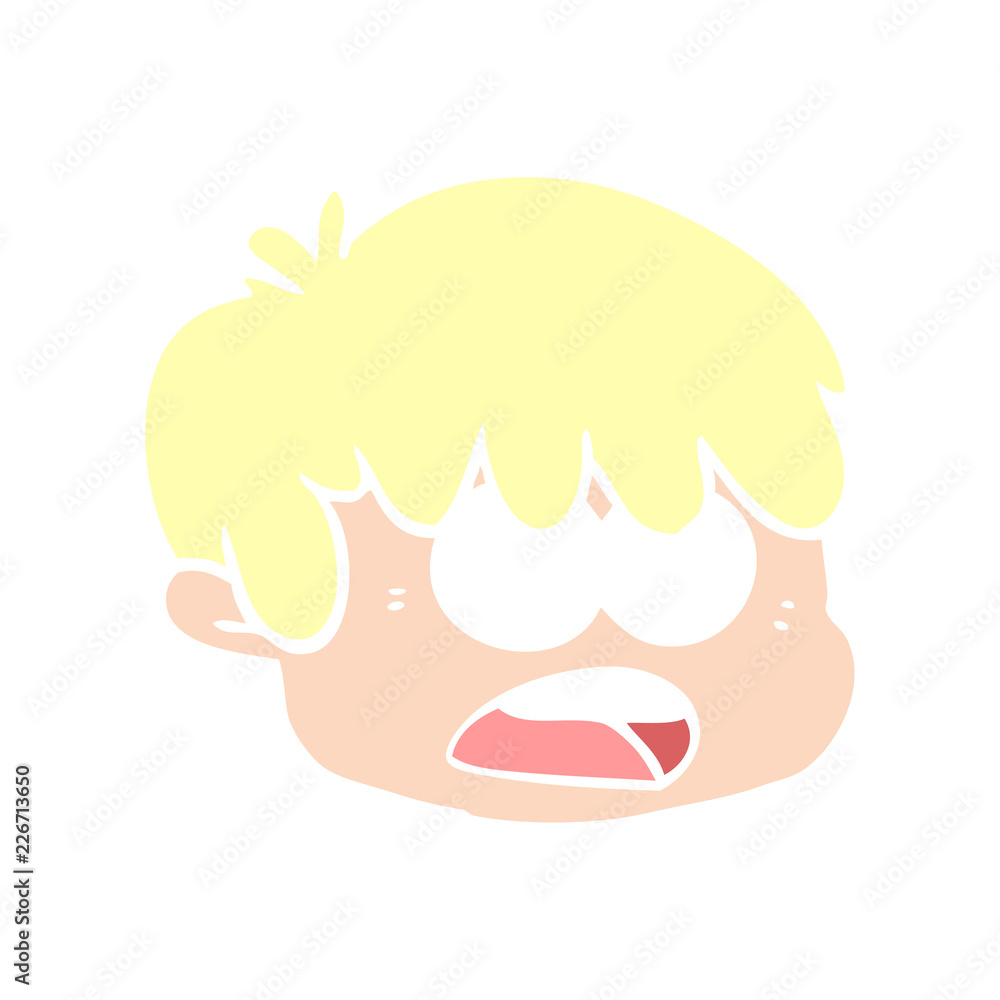 flat color style cartoon male face flat color style cartoon male face
