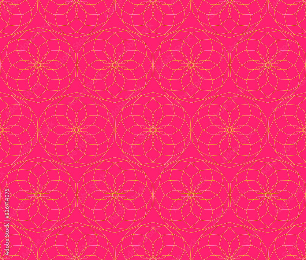 graphic wired rosettes seamless pattern in bright pink yellow graphic wired rosettes seamless pattern in bright pink yellow