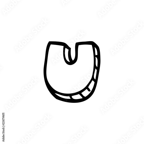 line drawing cartoon letter u