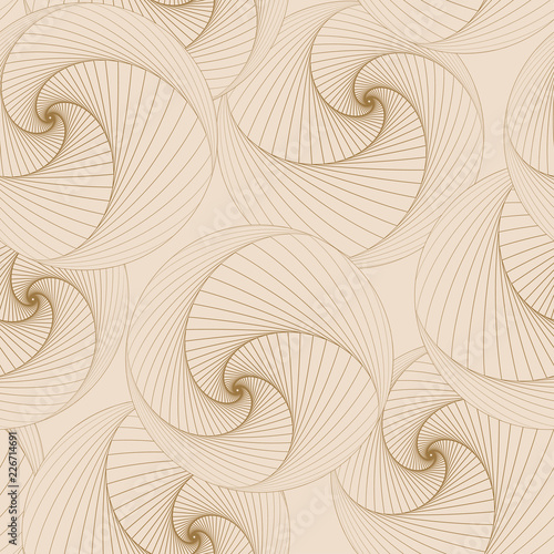 seamless tile with linear spirals balls in ivory shades