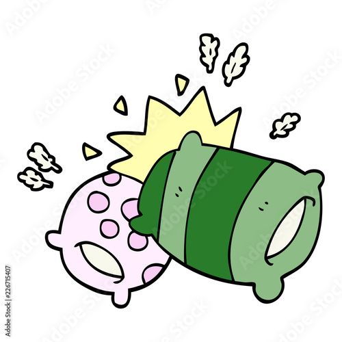 cartoon doodle pillows
