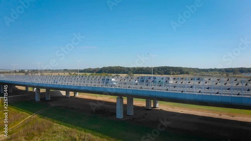 Wallpaper Mural camera moving above the highway in a rural landscape (aerial view) Torontodigital.ca