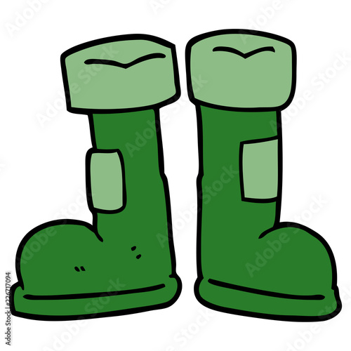 cartoon doodle wellington boot
