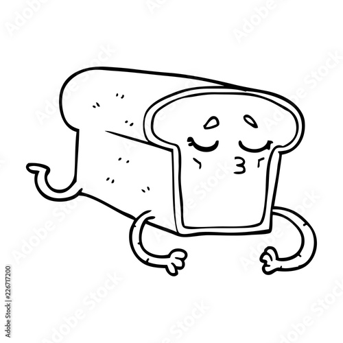 line drawing cartoon loaf of bread