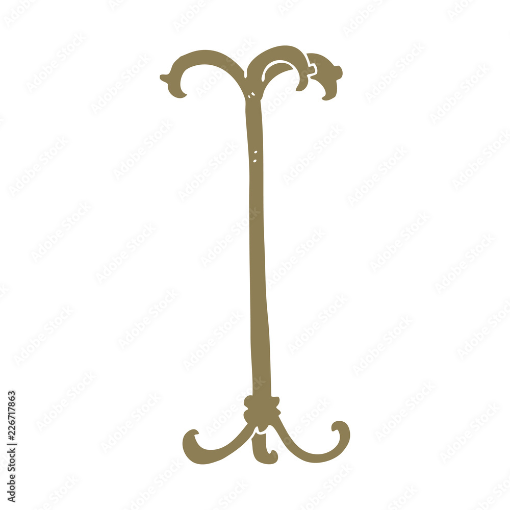 flat color illustration of a cartoon coat stand flat color illustration of a cartoon coat stand
