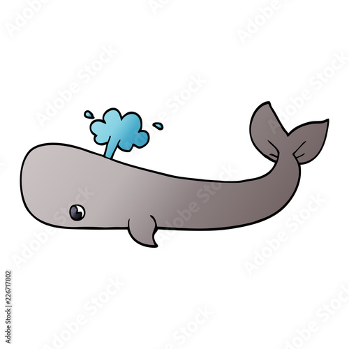 cartoon doodle whale