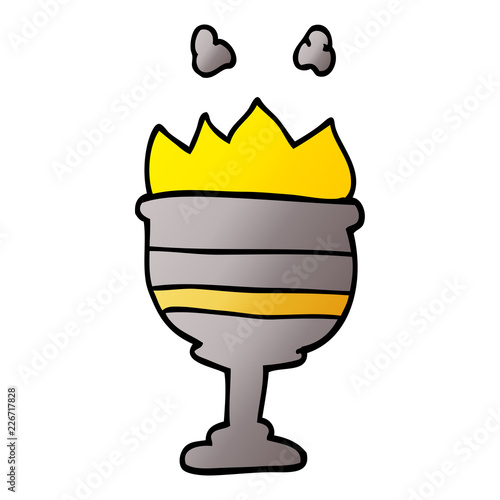 cartoon doodle flaming goblet
