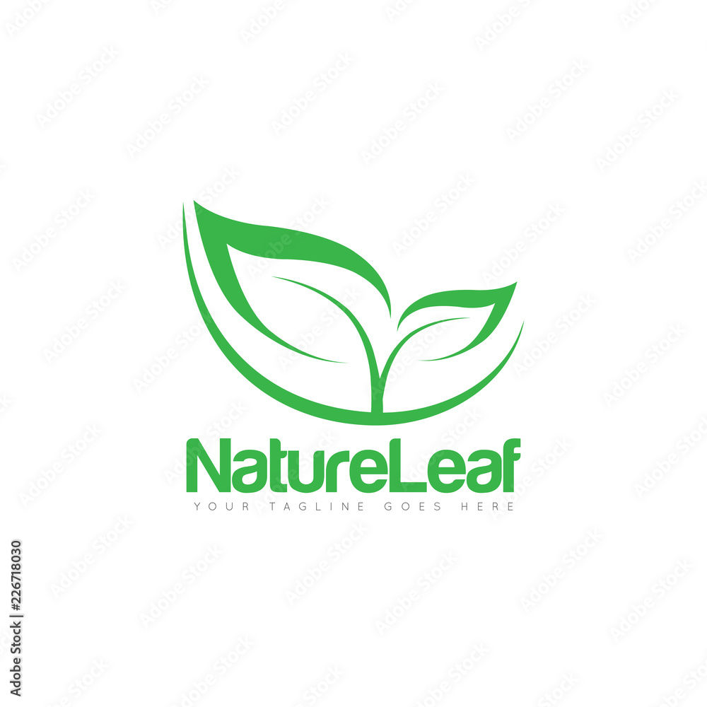 green leaf logo and icon Vector design Template. Vector Illustrator Eps10 green leaf logo and icon Vector design Template. Vector Illustrator Eps10