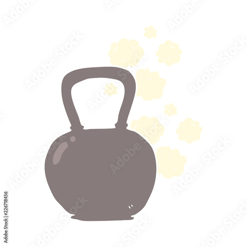 flat color illustration of a cartoon kettle bell