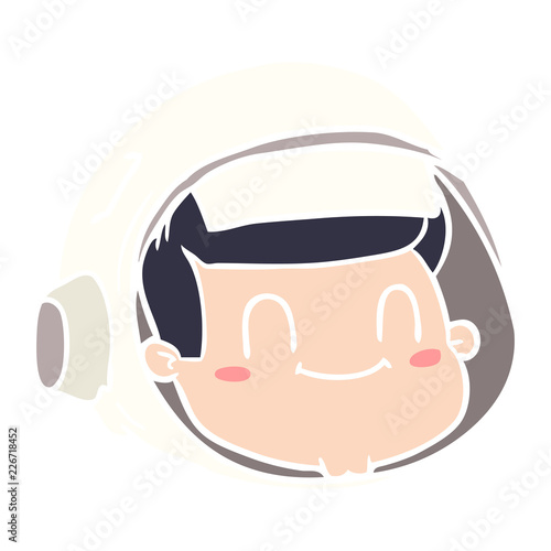 flat color style cartoon astronaut face