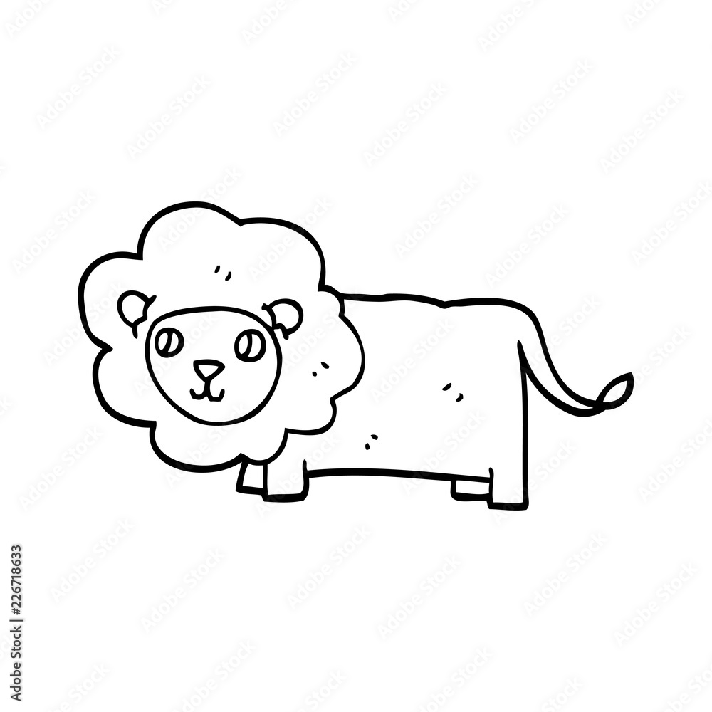 line drawing cartoon happy lion line drawing cartoon happy lion