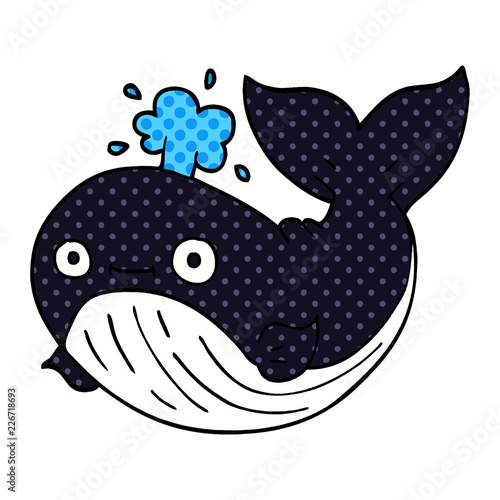 cartoon doodle whale
