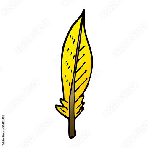 cartoon doodle golden feather