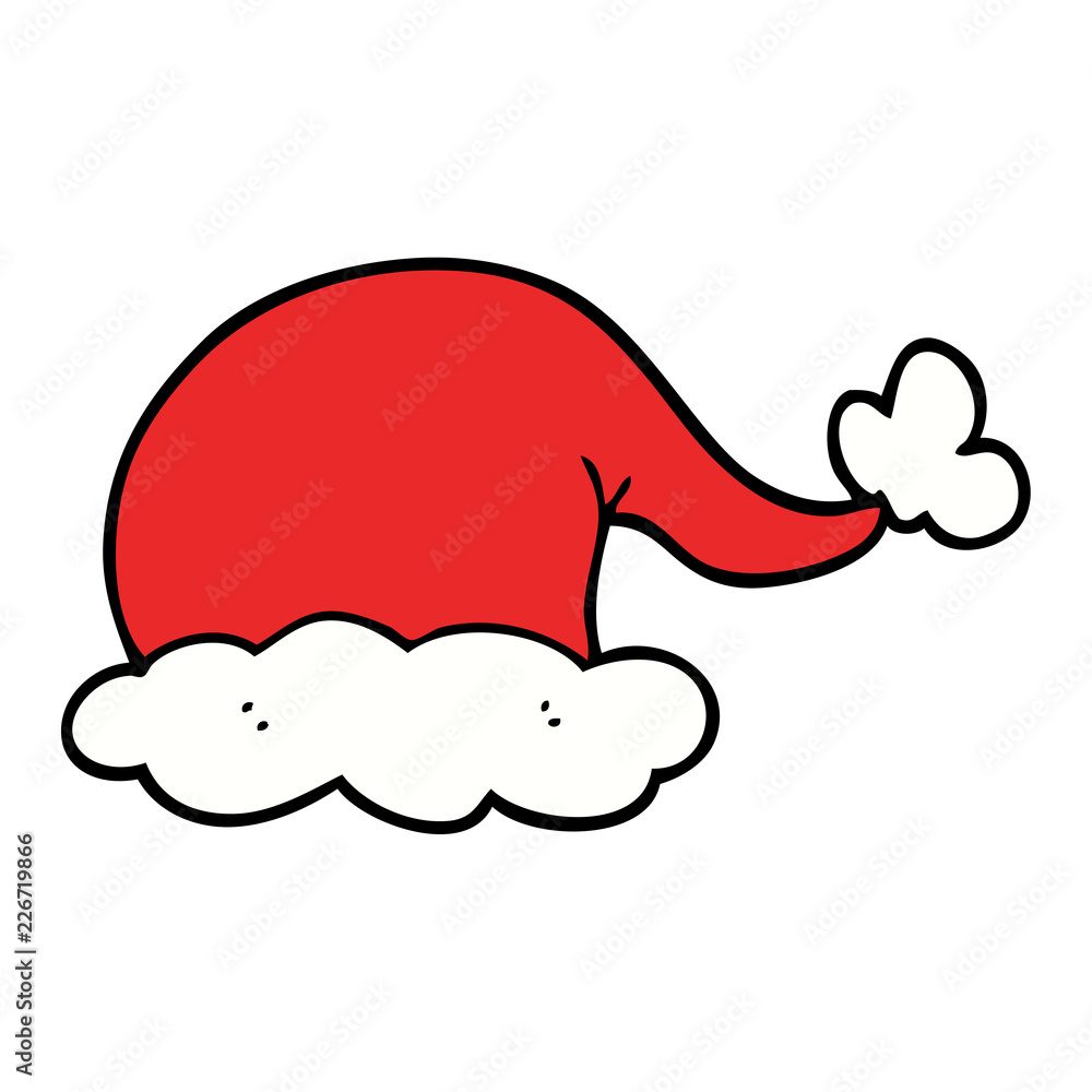 cartoon doodle santa hat