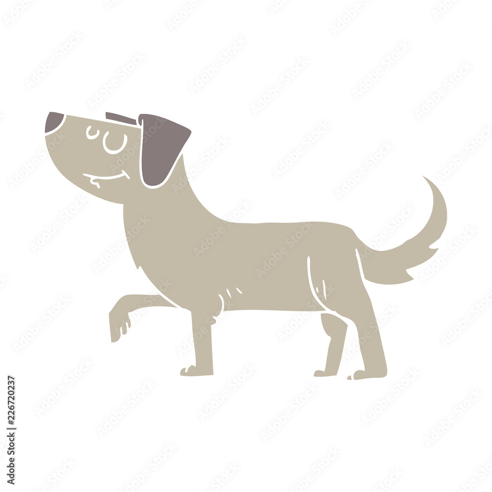 flat color illustration of a cartoon dog