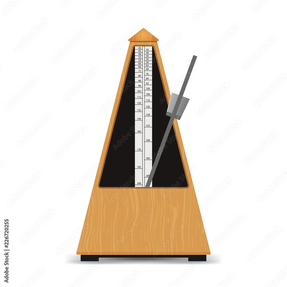Εκτύπωση καμβά Realistic Detailed 3d Classic Mechanical Metronome. Vector