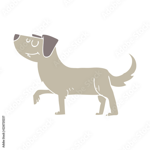 flat color illustration of a cartoon dog