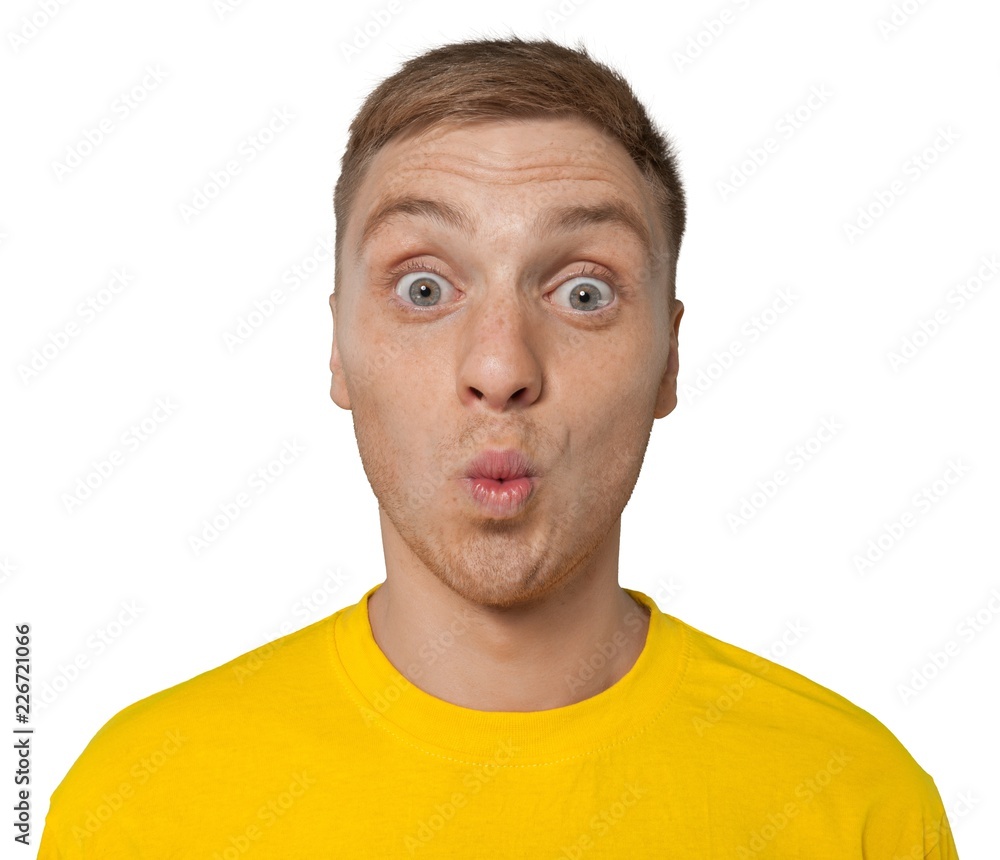 Obraz premium Portrait of a Surprised Man