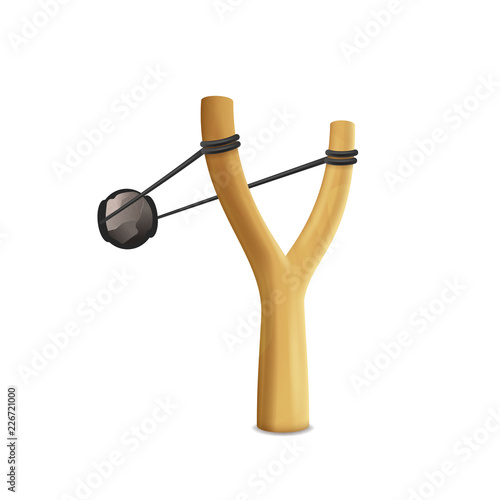 Realistic Detailed 3d Slingshot Danger Toy. Vector