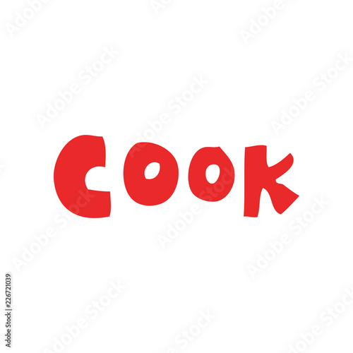 flat color style cartoon word cook