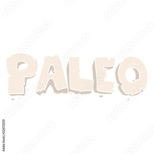 paleo flat color illustration of a cartoon sign