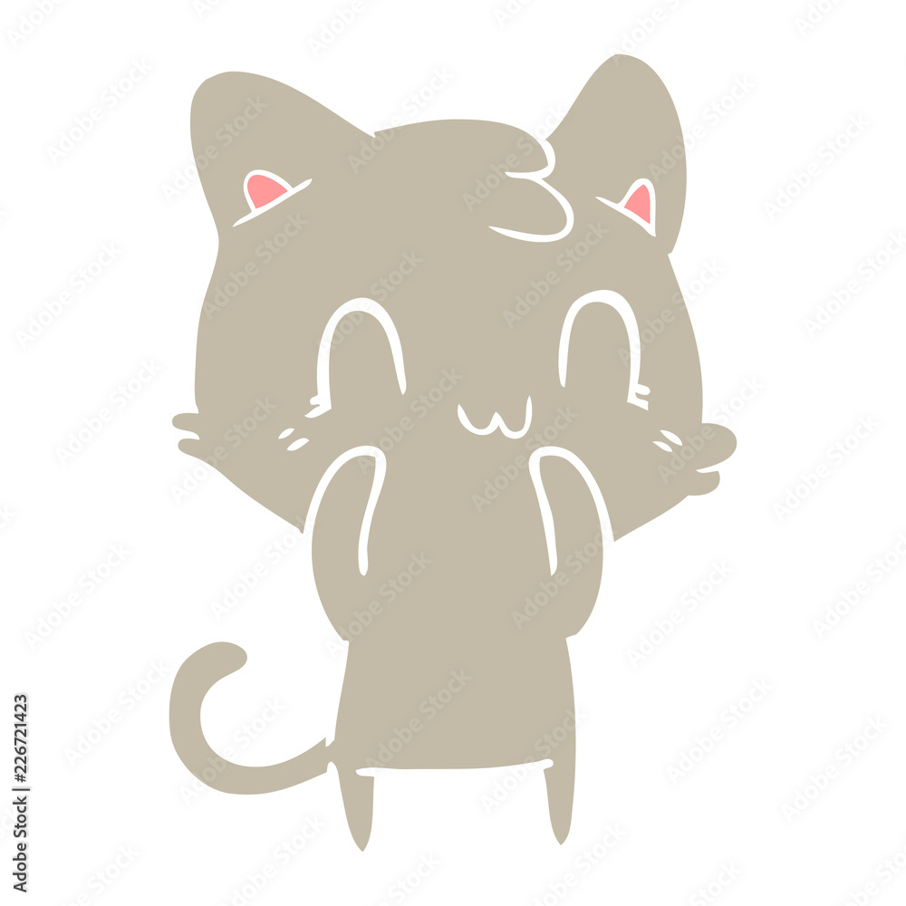 flat color style cartoon happy cat flat color style cartoon happy cat