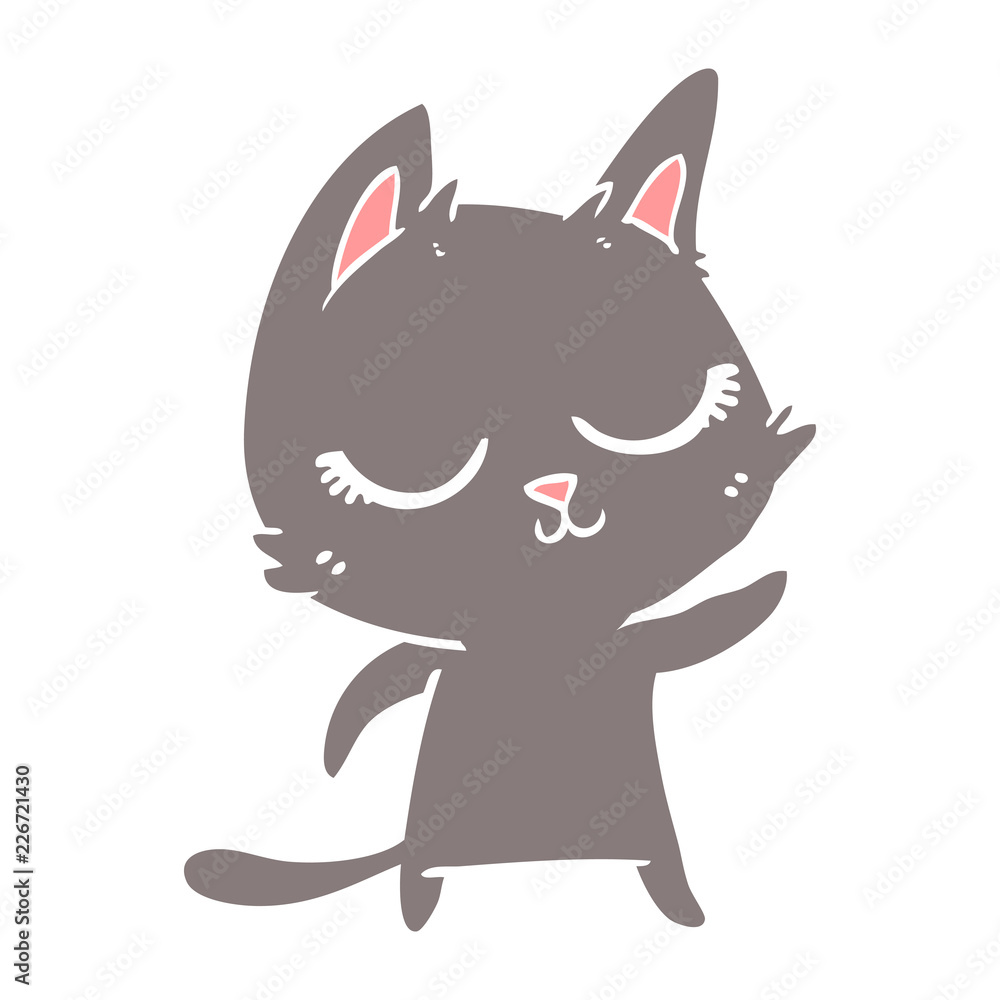 calm flat color style cartoon cat calm flat color style cartoon cat