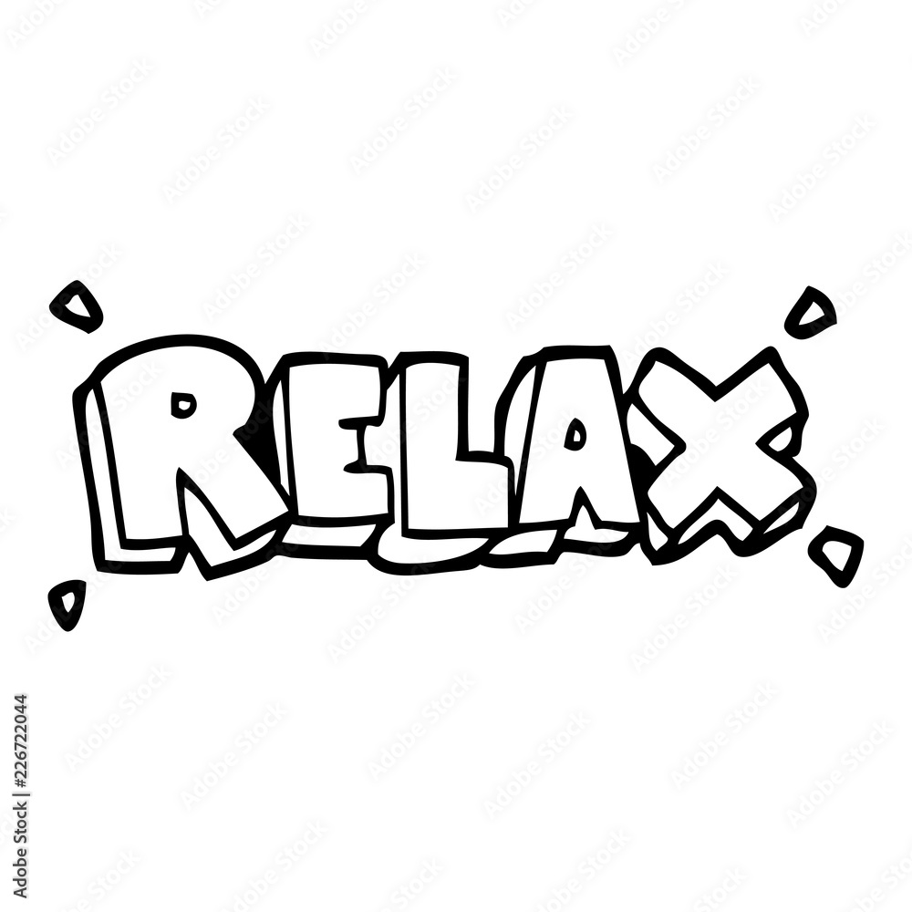 line drawing cartoon relax symbol