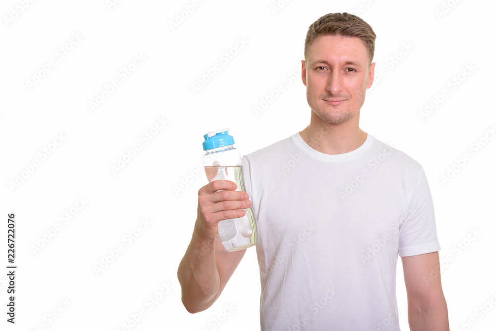 Handsome Caucasian man isolated against white background Handsome Caucasian man isolated against white background