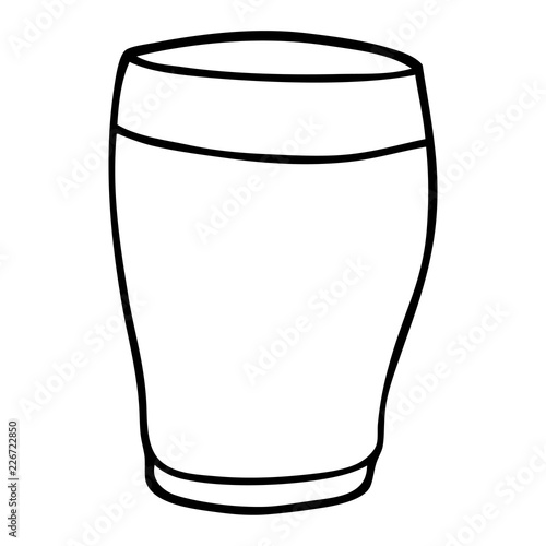 line drawing cartoon pint of stout